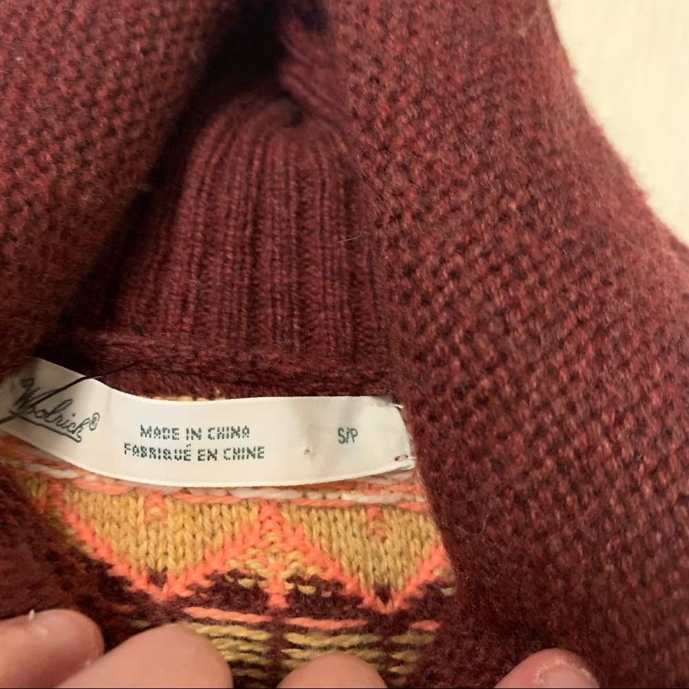 NWT WOOLRICH Cardigan Sweater Blazing Star Fair Isle Warm Cozy - Picture 10 of 15